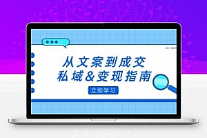  从文案到成交，私域&变现指南：朋友圈策略+文案撰写+粉丝运营实操