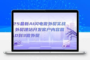  2025最新AI闪电做外贸实战课，外贸建站开发客户内容营销从0到3做外贸