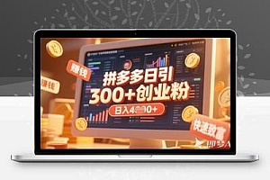 拼多多创业引流项目，每天吸引200+付费创业粉，实现日入多张+稳定收益