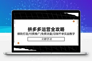 拼多多运营全攻略，爆款打造/付费推广/免费流量/日销千单实战教学/6月更新